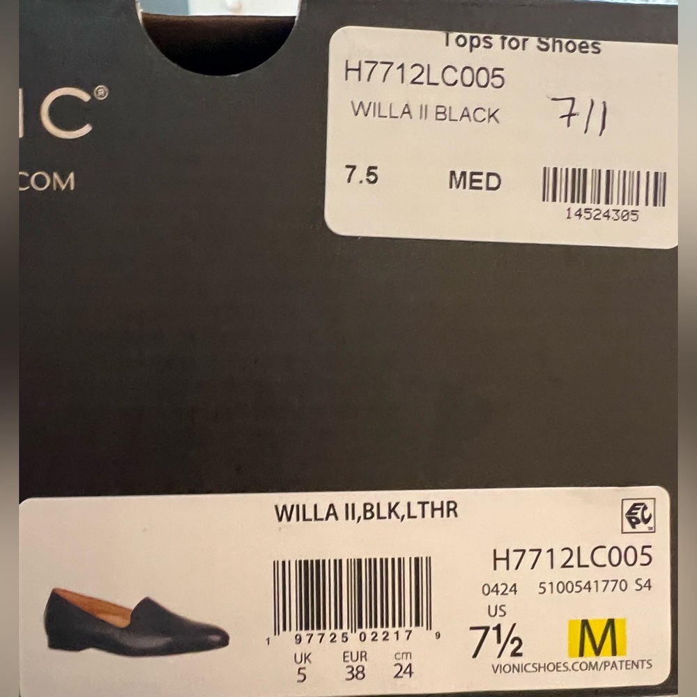 NEW IN BOX, VIONIC WILLA II LOAFER, 7.5M - Picture 2 of 8